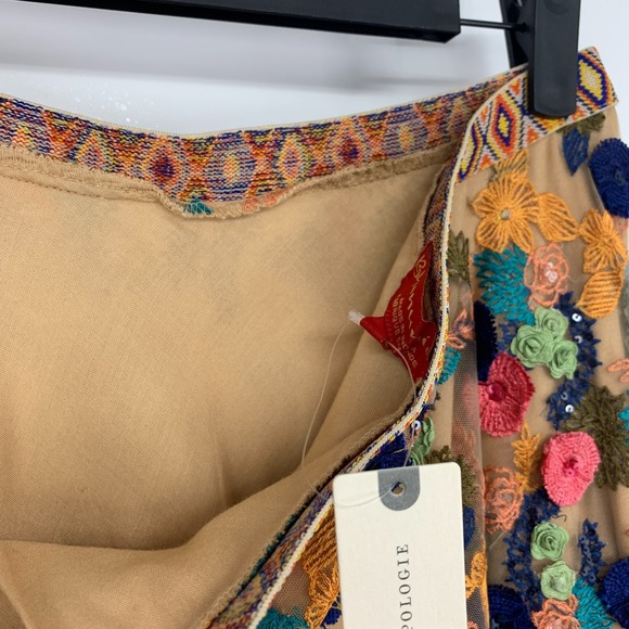 Anthropologie Bhanuni by Jyoti Skirt Florence Embroidered Floral Tulle - Picture 7 of 15